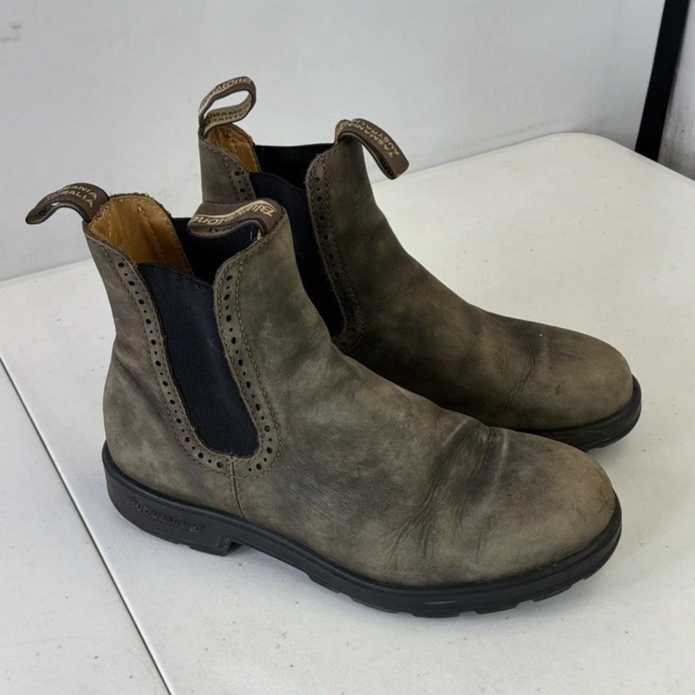 BLUNDSTONE 1351 RUSTIC BROWN HIGH TOP BOOTS LEATHER AU7 US MEN 8 WOMEN 10